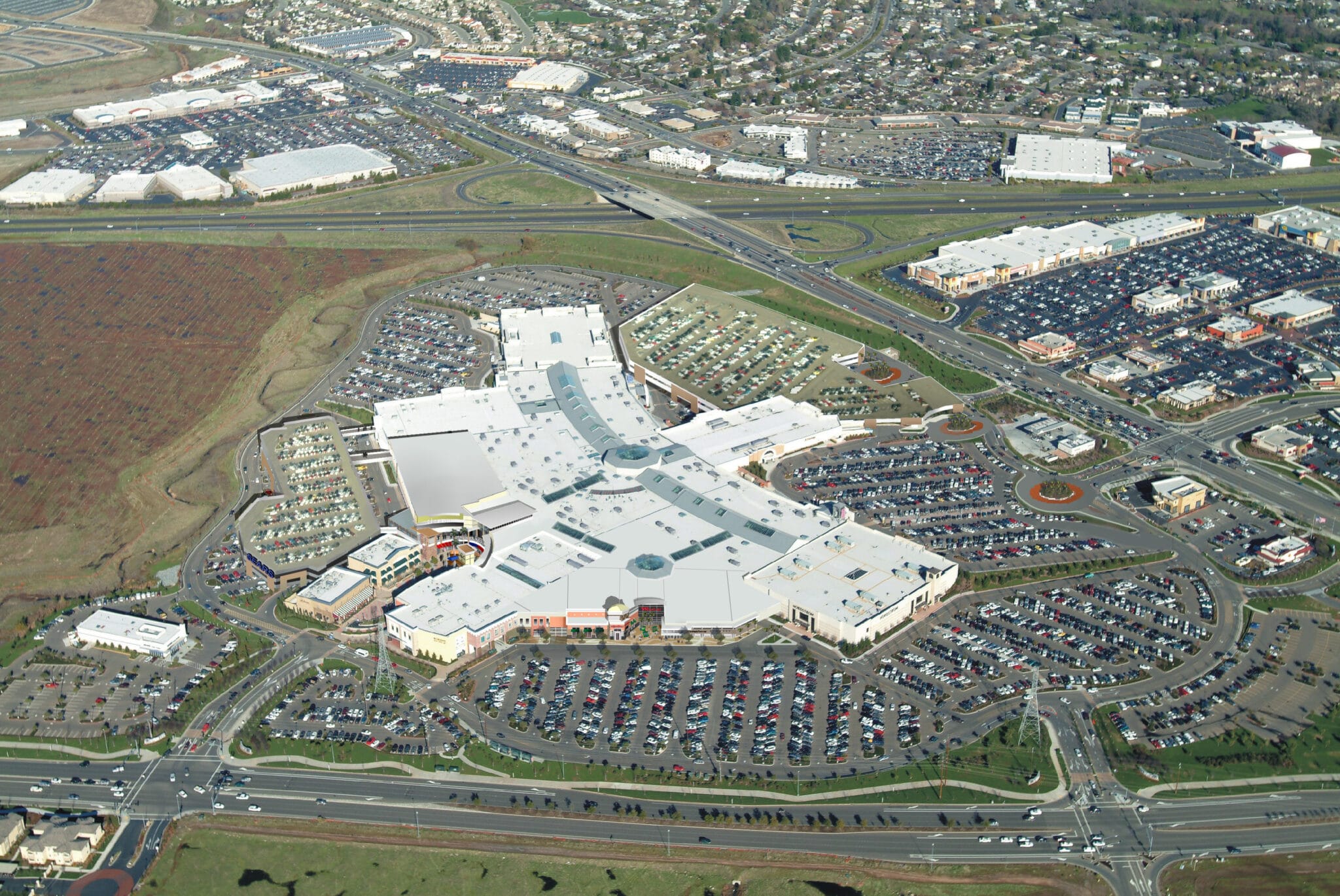 Roseville Galleria Cliff Deck Parking Overaa Construction